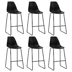 VidaXL Chaises 6 pcs Noir Plastique