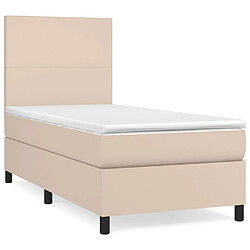 vidaXL Sommier à lattes de lit avec matelas Cappuccino 90x200 cm