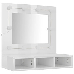 Avis vidaXL Armoire à miroir avec LED Blanc brillant 60x31,5x62 cm