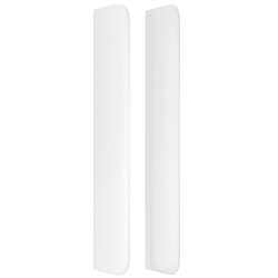 Avis vidaXL Tête de lit avec oreilles Blanc 203x16x118/128 cm Similicuir