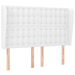 vidaXL Tête de lit avec oreilles Blanc 147x23x118/128 cm Similicuir