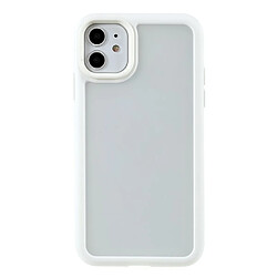 Coque en TPU + acrylique mat double couche blanc pour votre Apple iPhone 11 6.1 pouces