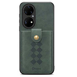 Coque en TPU + PU porte-carte détachable, hybride vert pour votre Huawei P50