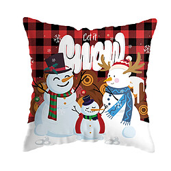 Avis P124 3PCS 45 * 45cm Christmas Snowman Motif Modèle d'oreiller Échaud Etui de vacances Maison de vacances Décoration Taie d'oreiller Sofa Coussin Coussin Coussin