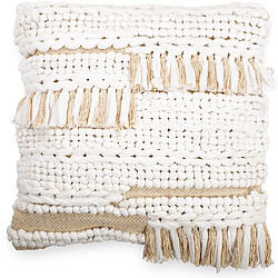 ICONIK INTERIOR Coussin de style boho Bali - Housse et Rembourrage inclus - Christina Blanc