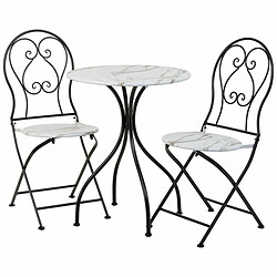 Ensemble Table + 2 Chaises Alexandra House Living Blanc Noir 60 x 75 x 60 cm