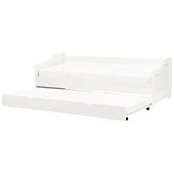 Beliani Lit gigogne en bois 90 x 200 cm blanc LUNERAY