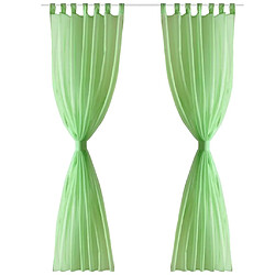 vidaXL Rideau fin Vert pomme 140x225 cm 2 pcs