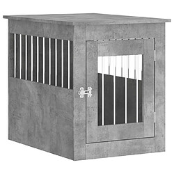 vidaXL Meuble de cage pour chiens gris béton 55x75x65 cm