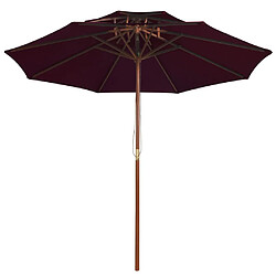 Maison Chic Parasol Jardin | Parasol double avec mat en bois Rouge bordeaux 270 cm - GKD45614