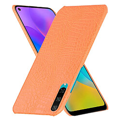 Wewoo Coque Rigide Pour Huawei Honor Play 3 Antichoc Crocodile Texture PC + PU Case Orange