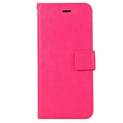 Wewoo Coque Magenta pour iPhone X Crazy Horse Texture horizontale Flip étui en cuir avec titulaire et emplacements cartes porte-monnaie cadre photo