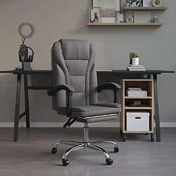 Maison Chic Fauteuil inclinable de bureau,Fauteuil luxe de relaxation Gris Similicuir -MN72382