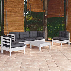 Maison Chic Salon de jardin 6 pcs avec coussins | Ensemble de Table et chaises | Mobilier d'Extérieur bois de pin massif -GKD82568