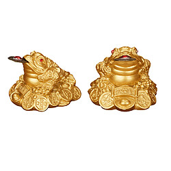 2 pièces Feng Shui Chinois Chanceux Maison Voiture Décor Argent Crapaud Monnaie Richesse Grenouille Figurine pas cher