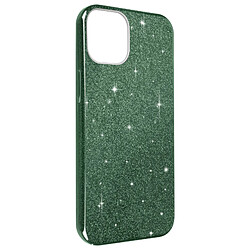 Avizar Coque iPhone 14 Paillette Amovible Silicone Semi-rigide Vert