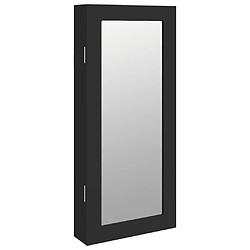 vidaXL Armoire à bijoux avec miroir murale noir 30x8,5x67 cm