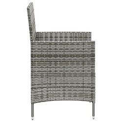 Maison Chic Mobilier à dîner 3 pcs de jardin - Ensemble table et chaises d'extérieur - Salon/Mobilier de jardin classique et coussins Résine tressée Gris -MN28972 pas cher