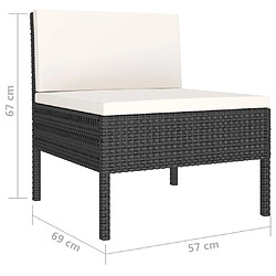 Maison Chic Salon de jardin 6 pcs + coussins - Mobilier/Meubles de jardin - Table et chaises d'extérieur Résine tressée Noir -MN87056 pas cher