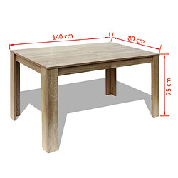 Maison Chic Table de salle à manger,Table à dîner 140 x 80 x 75 cm chêne -GKD15497 pas cher