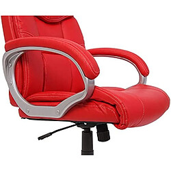 Acheter Decoshop26 Fauteuil chaise de bureau sur roulettes pivotante hauteur réglable synthétique rouge 04_0001804