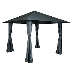 Acheter Mendler Pergola HWC-J63, Pavillon de jardin Abri de terrasse avec paroi latérale, 3x3m ~ anthracite