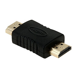 Wewoo Adaptateur or et noir Plaqué HDMI 19 broches mâle à HDMI 19 mâle, Full HD 1080P