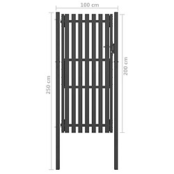 Avis vidaXL Portail de clôture de jardin Acier 1x2,5 m Anthracite