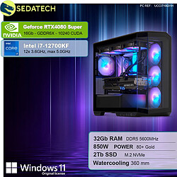 Sedatech PC Gamer Pro V360 • Intel i7-12700KF • RTX4080 Super • 32Go DDR5 • 2To SSD M.2 • Windows 11