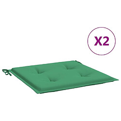 Maison Chic Lot de 2 Coussins Confort,Coussins de chaise de jardin vert 40x40x3 cm tissu oxford -GKD82961