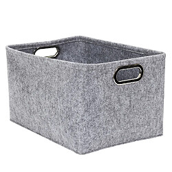 Avis Toilinux Lot de 2 Paniers de rangement rectangulaires en Polyester - Gris