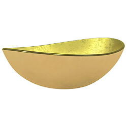 vidaXL Lavabo Verre trempé 54,5x35x15,5 cm Doré