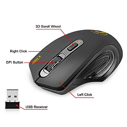 Yonis Souris Sans Fil USB 3.0 2000DPI Ajustable