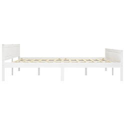 Avis Maison Chic Lit adulte - Lit simple Cadre de lit,Structure du lit Contemporain Bois de pin massif Blanc 180x200 cm -MN90374