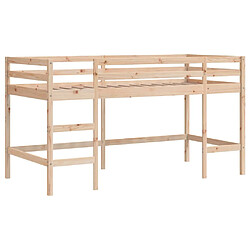 Vidaxl Lit mezzanine enfants échelle 90x200 cm bois pin massif