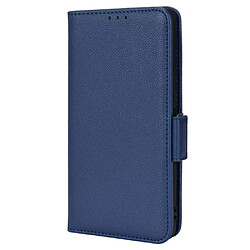 Etui en PU texture litchi avec support, bleu foncé pour votre Oppo A94 4G/F19 Pro 4G/Reno5 F 4G/Reno5 Lite