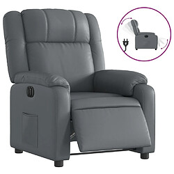 Maison Chic Fauteuil Relax pour salon, Fauteuil inclinable électrique Gris Similicuir -GKD57828