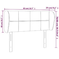 Acheter vidaXL Tête de lit avec oreilles Gris clair 83x23x78/88 cm Tissu