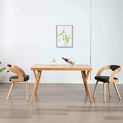 Maison Chic Lot de 2 Chaises à manger,Chaise pour cuisine,Solide Structure noir bois courbé et similicuir -MN98345