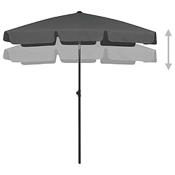 Avis ComfortXL Parasol De Plage Anthracite 180x120 Cm