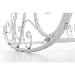 Decoshop26 Chaise fauteuil à bascule rocking chair pour jardin en fer blanc MDJ10105 pas cher