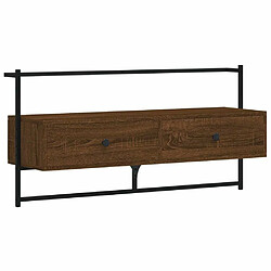 Maison Chic Meuble TV scandinave mural Banc TV suspendu pour salon - chêne marron 100,5x30x51 cm bois d'ingénierie -MN24165