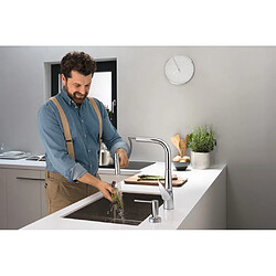 Avis Hansgrohe - Mitigeur cuisine 300 Talis Select M51 avec douchette extractible 2 jets sBox finition Stainless Steel Finish