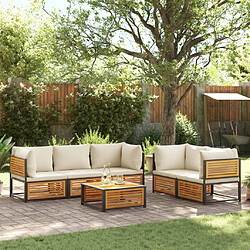 vidaXL Salon de jardin avec coussins 6 pcs bois d'acacia solide