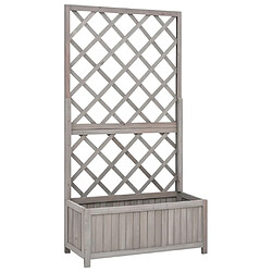 Maison Chic Jardinière,Bac à fleurs - pot de fleur à treillis de jardin Gris 70x30x135 cm Bois de sapin -GKD63609