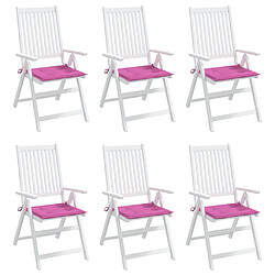 Avis vidaXL Coussins de chaise de jardin lot de 6 rose 40x40x3 cm tissu