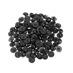 Avis 100pcs champignon bouton bombé couture animal yeux poupée bricolage artisanat noir 12mm