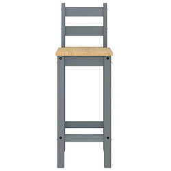 Acheter vidaXL Chaises de bar lot de 2 gris bois de pin solide