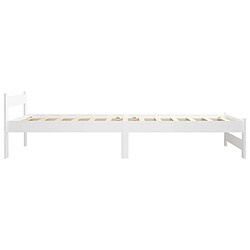 Avis vidaXL Cadre de lit sans matelas blanc bois de pin massif 100x200 cm