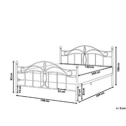 Avis Beliani Lit double en métal blanc 140 x 200 cm ANTLIA